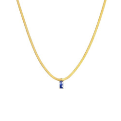 Collana Donna Marlù Sparkles 31CN0001G-B in Acciaio Pvd Oro Snake con Zircone Blu