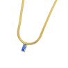 Collana Donna Marlù Sparkles 31CN0001G-B in Acciaio Pvd Oro Snake con Zircone Blu
