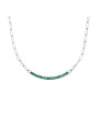 Collana Donna Marlù 33CN0014-V Vision Catena in Acciaio Silver Centrale Zirconi Verdi
