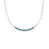 Collana Donna Marlù 33CN0014-V Vision Catena in Acciaio Silver Centrale Zirconi Verdi