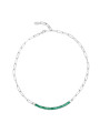 Collana Donna Marlù 33CN0014-V Vision Catena in Acciaio Silver Centrale Zirconi Verdi