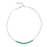 Collana Donna Marlù 33CN0014-V Vision Catena in Acciaio Silver Centrale Zirconi Verdi