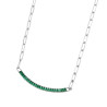 Collana Donna Marlù 33CN0014-V Vision Catena in Acciaio Silver Centrale Zirconi Verdi