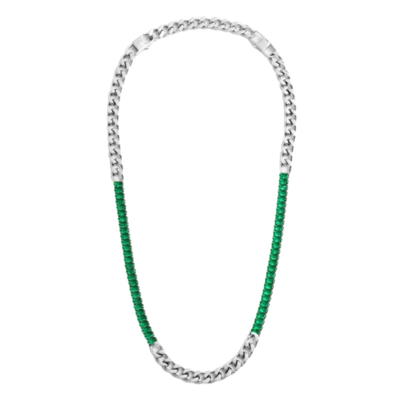 Collana Donna Marlù 33CN0015-V Vision Catena Grumetta in Acciaio Silver Zirconi Verdi Collana Donna Marlù 33CN0015-V Vision Catena Grumetta in Acciaio Silver Zirconi Verdi