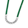 Collana Donna Marlù 33CN0015-V Vision Catena Grumetta in Acciaio Silver Zirconi Verdi