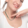 Collana Donna Marlù 33CN0015-V Vision Catena Grumetta in Acciaio Silver Zirconi Verdi