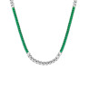 Collana Donna Marlù 33CN0015-V Vision Catena Grumetta in Acciaio Silver Zirconi Verdi