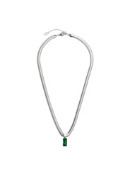 Collana Donna Marlù 33CN0016-V Vision Catena Snake in Acciaio Silver Zircone Verde