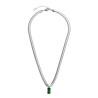 Collana Donna Marlù 33CN0016-V Vision Catena Snake in Acciaio Silver Zircone Verde