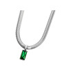 Collana Donna Marlù 33CN0016-V Vision Catena Snake in Acciaio Silver Zircone Verde