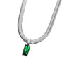 Collana Donna Marlù 33CN0016-V Vision Catena Snake in Acciaio Silver Zircone Verde