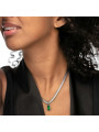 Collana Donna Marlù 33CN0016-V Vision Catena Snake in Acciaio Silver Zircone Verde