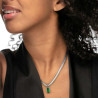 Collana Donna Marlù 33CN0016-V Vision Catena Snake in Acciaio Silver Zircone Verde