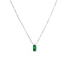 Collana Donna Marlù 33CN0017-V Vision in Acciaio Silver Catena Snake Zircone Verde
