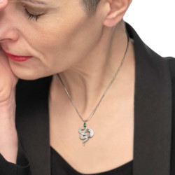 Collana Donna Marlù 33CN0018-V In Acciaio Silver con Serpente Pendente