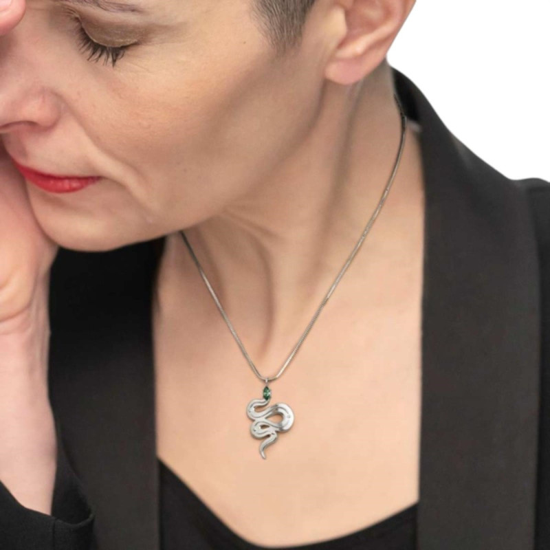 Collana Donna Marlù 33CN0018-V In Acciaio Silver con Serpente Pendente