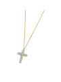 Collana Donna Marlù 31CN0006G-W Croce Pendente in Acciaio Oro Giallo e ZIrconi