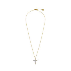 Collana Donna Marlù 31CN0006G-W Croce Pendente in Acciaio Oro Giallo e ZIrconi