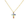 Collana Donna Marlù 31CN0007G-RGB Croce Pendente in Acciaio Oro e Zirconi