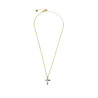Collana Donna Marlù 31CN0007G-RGB Croce Pendente in Acciaio Oro e Zirconi