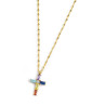 Collana Donna Marlù 31CN0007G-RGB Croce Pendente in Acciaio Oro e Zirconi