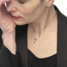 Collana Donna Marlù 31CN0007G-RGB Croce Pendente in Acciaio Oro e Zirconi