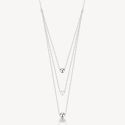 Collana Donna BRosway Perfect BPC07 Multifilo con Perle in Acciaio Silver