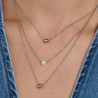 Collana Donna BRosway Perfect BPC07 Multifilo con Perle in Acciaio Silver