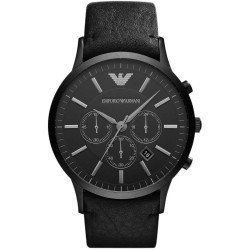 Orologio Cronografo Uomo Emporio Armani AR2461 Cinturino Pelle Cassa Nero