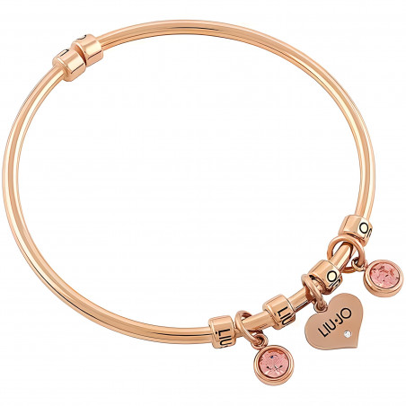 Bracciale Donna LIU JO Brilliant Rigido LJ1646 Colore Oro Rosa con Cuore