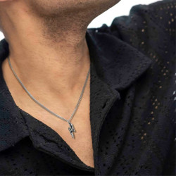Collana Unisex Marlù 33CO0023 Acciaio Silver Fulmine
