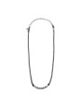 Collana Unisex Marlù cordino strobel elementi in acciaio con trama puntinata nera 33CO0025-N