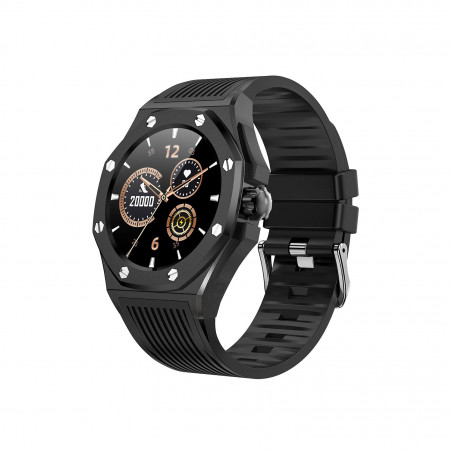 Orologio Smartwatch Uomo PE002A Octagon Cinturino Silicone e Cassa Acciaio Nero