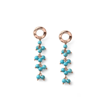 Orecchini Donna Maria Cristian Sterling Enjoy in Argento Rosa e Aulite Celeste