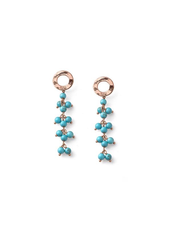 Orecchini Donna Maria Cristian Sterling Enjoy in Argento Rosa e Aulite Celeste