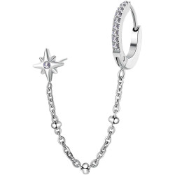 Mono Orecchino Donna Brosway Chant BAH55 in Acciaio Silver con Cristalli