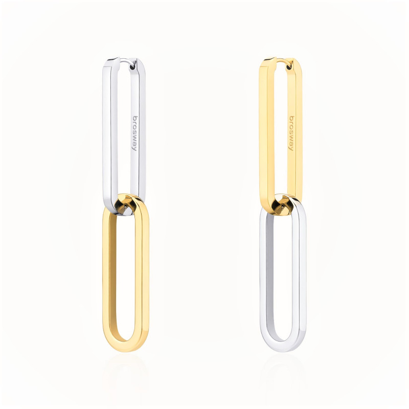 Orecchini Donna Brosway Emphasis BEH21 in Acciaio Colore Oro e Argento Orecchini Donna Brosway Emphasis BEH21 in Acciaio Colore Oro e Argento
