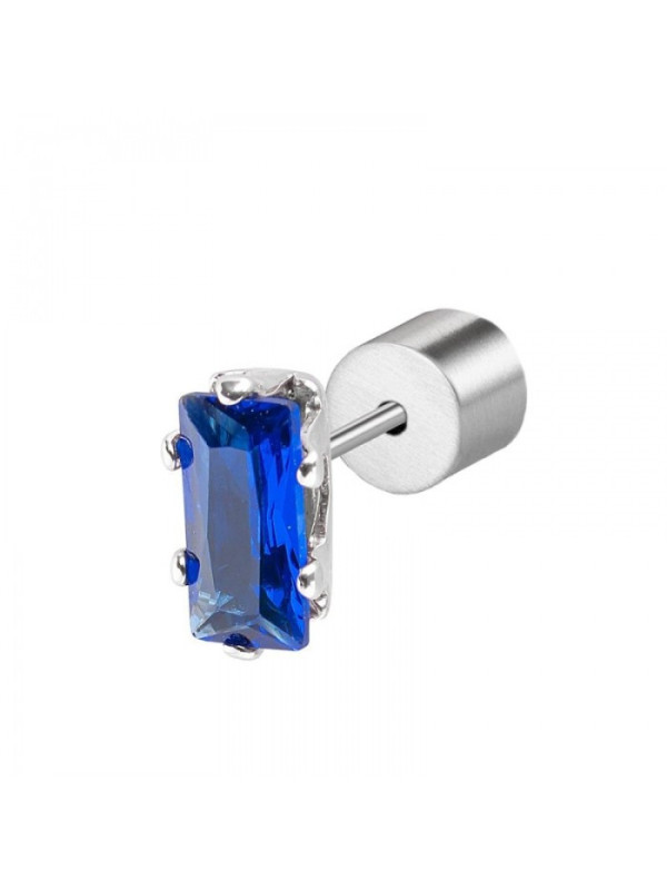 Mono orecchino Donna Marlù 31OR0002-B Sparkles in Acciaio con Zircone Blu