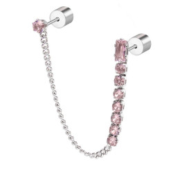 Orecchino a Lobo Donna Marlù 31OR0003-LF Multindosso Tennis Pendente Pietra Rosa