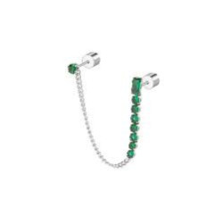 Orecchino a Lobo Donna Marlù 31OR0003-S Multindosso Tennis Pendente Pietra Verde