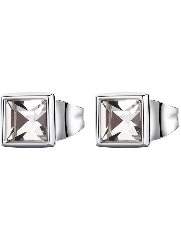Orecchini Bottone Donna Brosway BEH22 in Acciaio Silver con Zircone Bianco