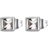 Orecchini Bottone Donna Brosway BEH22 in Acciaio Silver con Zircone Bianco