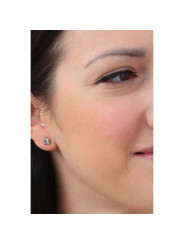 Orecchini Bottone Donna Brosway BEH22 in Acciaio Silver con Zircone Bianco