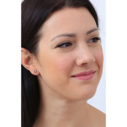 Orecchini Bottone Donna Brosway BEH22 in Acciaio Silver con Zircone Bianco