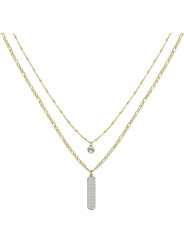 Collana Donna Brosway Symphonia BYM102 in Acciaio Oro con Pendenti e Cristalli
