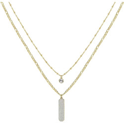 Collana Donna Brosway Symphonia BYM102 in Acciaio Oro con Pendenti e Cristalli