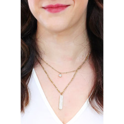 Collana Donna Brosway Symphonia BYM102 in Acciaio Oro con Pendenti e Cristalli