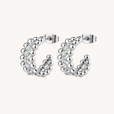 Orecchini Donna Brosway Perfect BPC24 in Acciaio Silver con Cristalli