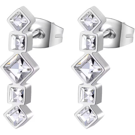 Orecchini Donna Brosway Symphonia BYM71 in Acciaio Silver con Zirconi