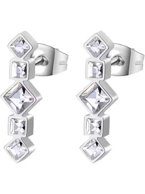 Orecchini Donna Brosway Symphonia BYM71 in Acciaio Silver con Zirconi